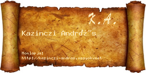 Kazinczi András névjegykártya