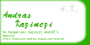 andras kazinczi business card